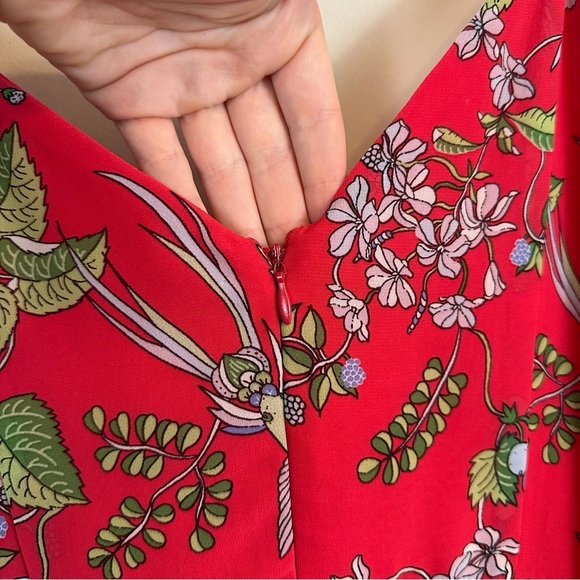 Nanette Lepore | Red Ruffle Floral Maxi Dress Size 14 - Picture 9 of 9